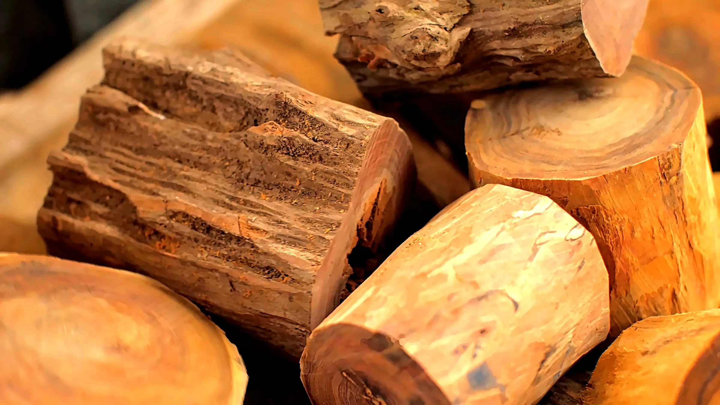 Sandalwood heartwood macro detail
